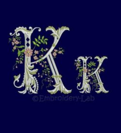 Floral Monogram Initial K