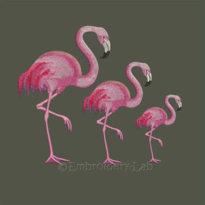 Flamingo embroidery design