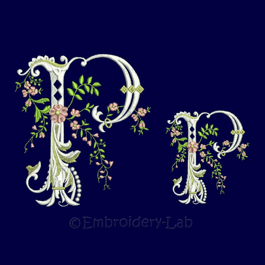 Floral Monogram Initial P