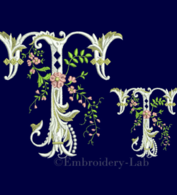 Floral Monogram Initial T